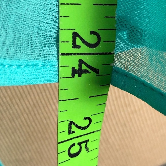 - Womens Aqua Blue & Sequins Sheer Top. Small - Picture 9 of 9